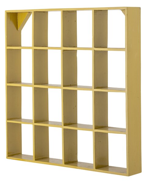 Nástenná polica z recyklovaného dreva Bekka Yellow 70x70 cm