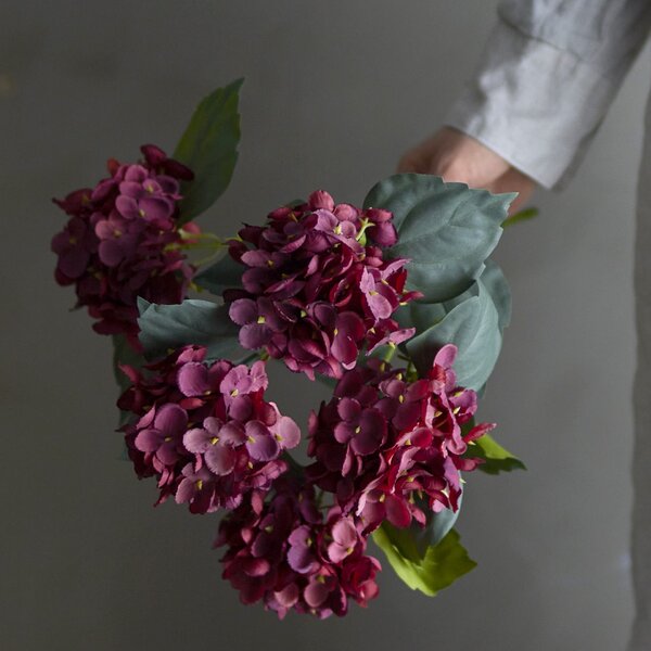 Umelá kvetina Hydrangea Red 38 cm