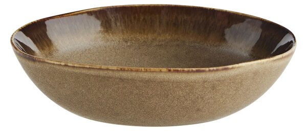 Hlboký kameninový tanier Brown 18 cm