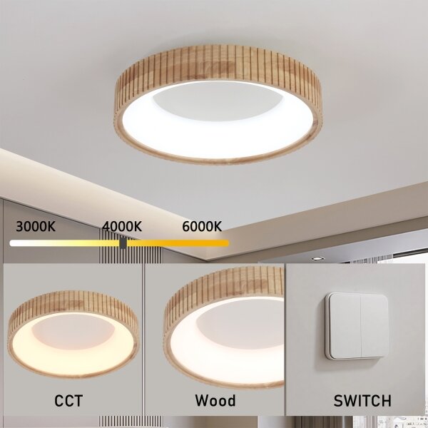 Brilagi - LED stropné svietidlo FALCON WOOD MODERN LED/30W/230V pr. 45 cm drevo