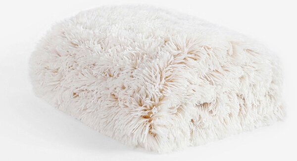 Goldea luxusná deka - mikro s extra dlhým vlasom - béžová/biela 150 x 200 cm