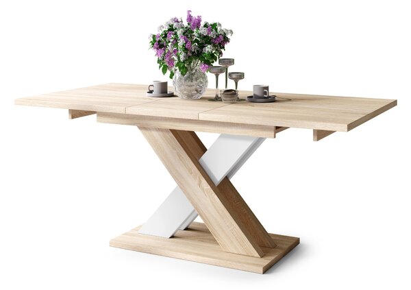 KARO Dub Sonoma/Biela Matná - MODERNÝ ROZKLADACÍ STÔL DO 180 cm!