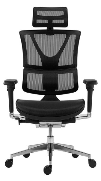 Kancelárska ergonomická stolička KORINA — sieť, čierna, nosnosť 150 kg