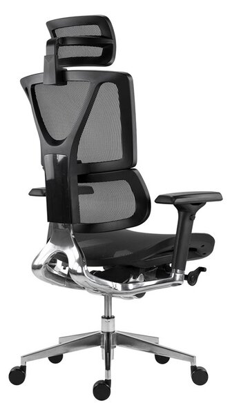 Kancelárska ergonomická stolička KORINA — sieť, čierna, nosnosť 150 kg