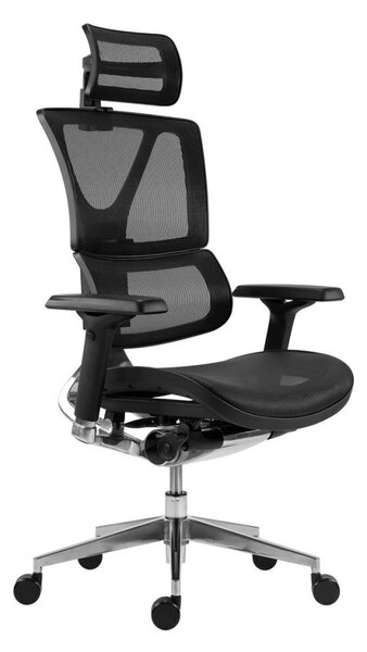Kancelárska ergonomická stolička KORINA — sieť, čierna, nosnosť 150 kg