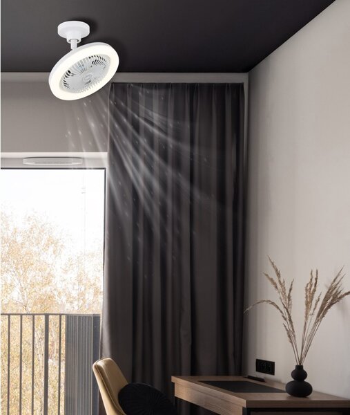 Globo 03680W LED ventilátor s osvetlením LIDEA | 20W integrovaný LED zdroj | 1480lm | 3000-6500K | ventilátor