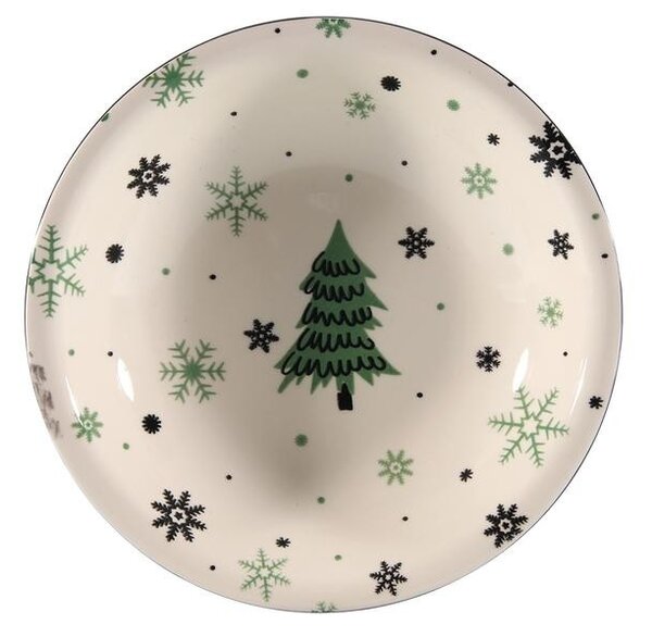Vianočný keramický polievkový tanier 21cm stromček