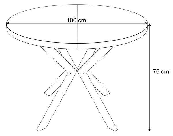 Okrúhly rozkladací jedálensky stôl MARION 100 - 176 cm dub lancelot Farba nôh: Kašmír
