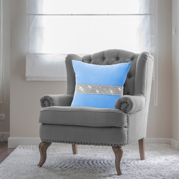 Obliečka na vankúš Glamour so zirkónmi blankytne modrá Farba Blankytna modrá Rozmery 40x40 cm