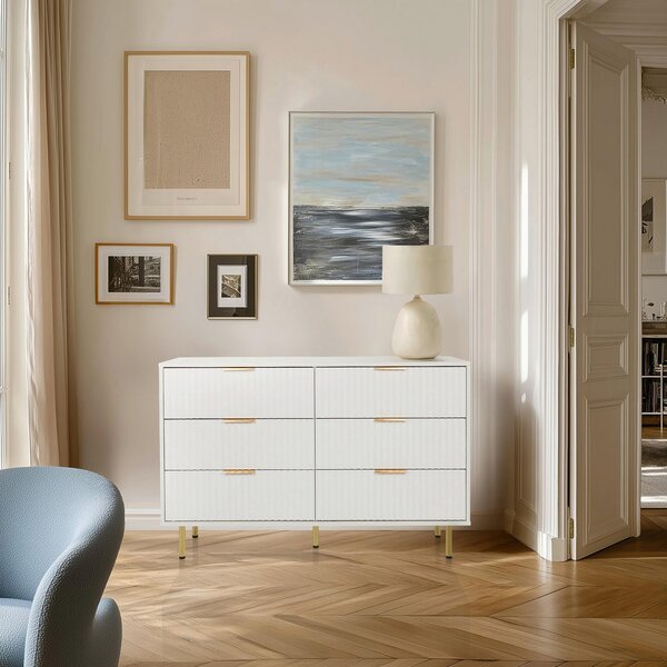 ŠIROKÁ KOMODA, biela, 120/75/40 cm MID.YOU - Online Only drobný nábytok, Online Only