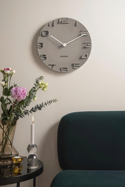 NÁSTENNÉ HODINY sivá 42/42/5 cm Karlsson - Hodiny, Online Only