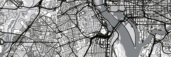 DIMEX | Dibond doska za kuchynskú linku | DBW-18060-186 Mapa Washingtonu D.C. | 180 x 60 cm