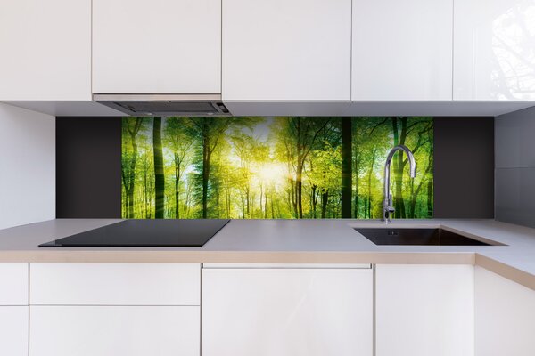 DIMEX | Dibond doska za kuchynskú linku | DBW-18060-189 Svieži zelený les | 180 x 60 cm
