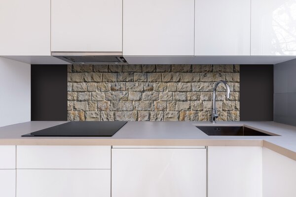 DIMEX | Dibond doska za kuchynskú linku | DBW-18060-251 Múr z kamenných blokov | 180 x 60 cm