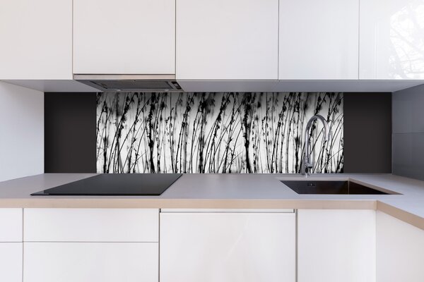 DIMEX | Dibond doska za kuchynskú linku | DBW-18060-137 Čiernobiela tráva | 180 x 60 cm