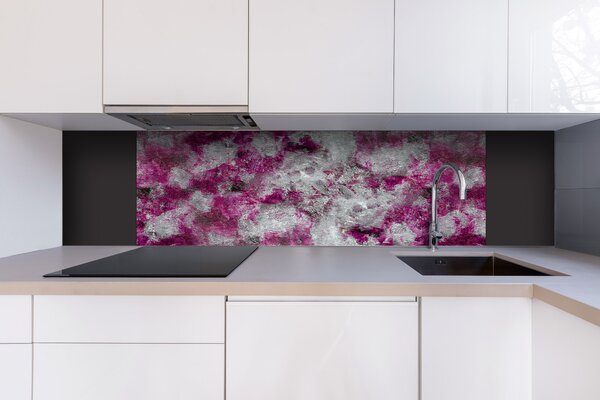 DIMEX | Dibond doska za kuchynskú linku | DBW-18060-284 Abstraktná fialová maľba | 180 x 60 cm