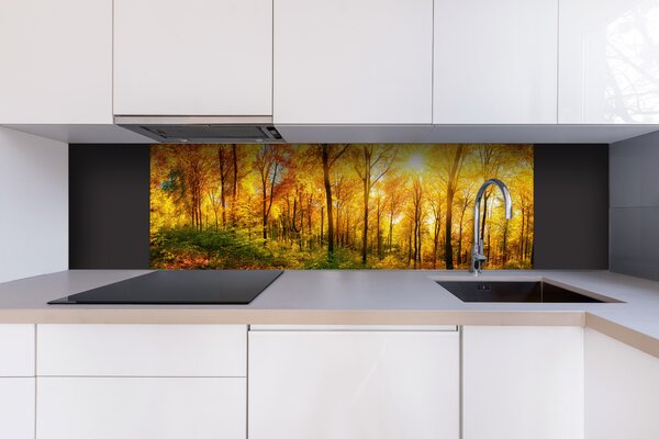 DIMEX | Dibond doska za kuchynskú linku | DBW-18060-084 Slnečný les | 180 x 60 cm