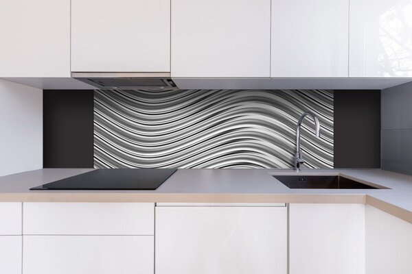 DIMEX | Dibond doska za kuchynskú linku | DBW-18060-103 Strieborné vlny | 180 x 60 cm