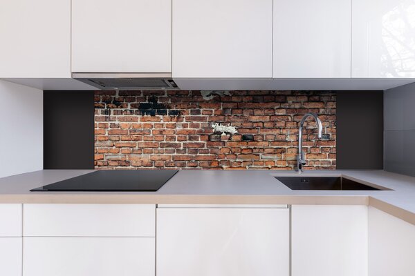 DIMEX | Dibond doska za kuchynskú linku | DBW-18060-305 Oprýskaný tehlový múr | 180 x 60 cm