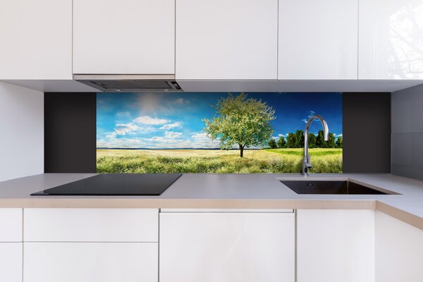 DIMEX | Dibond doska za kuchynskú linku | DBW-18060-085 Strom na lúke | 180 x 60 cm