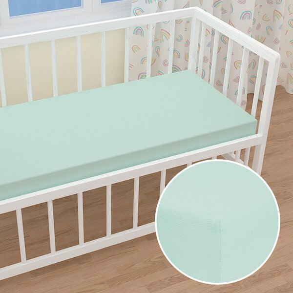 Detské jersey napínacie prestieradlo do postieľky JR-034 Mintové 60 x 120 x 10 cm - do postieľky