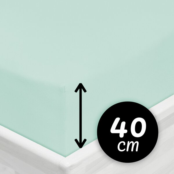 Jersey napínacie prestieradlo na extra vysoký matrac JR-034 Mintové 80 x 200 - výška 40 cm