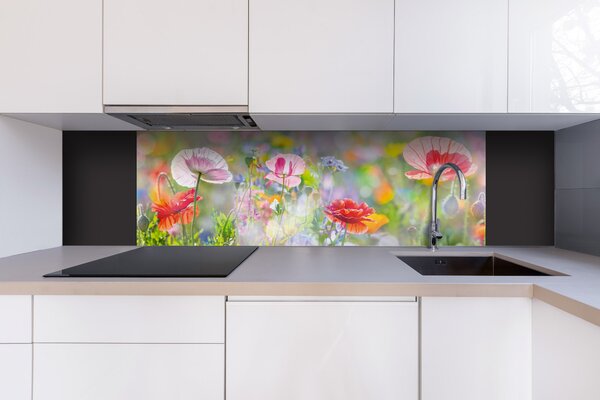DIMEX | Dibond doska za kuchynskú linku | DBW-18060-199 Letná farebná lúka | 180 x 60 cm
