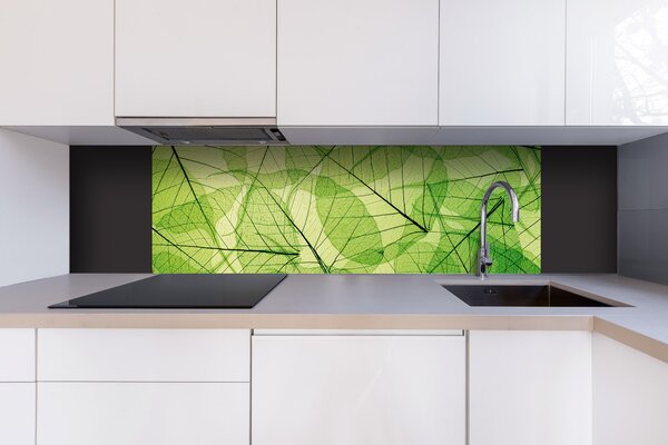 DIMEX | Dibond doska za kuchynskú linku | DBW-18060-048 Žilky listov | 180 x 60 cm