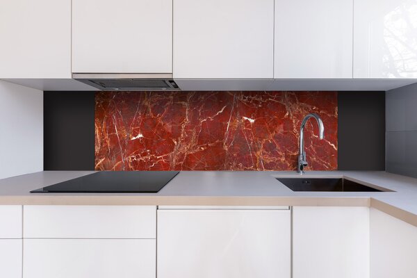 DIMEX | Dibond doska za kuchynskú linku | DBW-18060-275 Textúra červeného mramoru | 180 x 60 cm