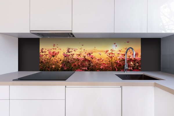 DIMEX | Dibond doska za kuchynskú linku | DBW-18060-130 Kvetinové pole | 180 x 60 cm