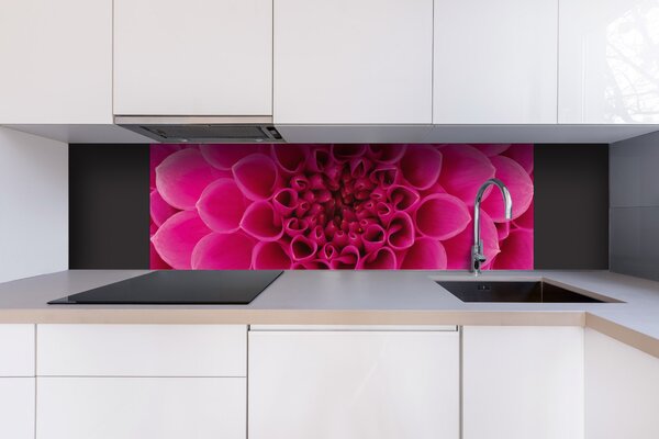 DIMEX | Dibond doska za kuchynskú linku | DBW-18060-049 Ružová georgína | 180 x 60 cm