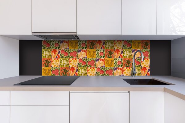 DIMEX | Dibond doska za kuchynskú linku | DBW-18060-166 Maľované kachličky | 180 x 60 cm