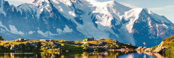 DIMEX | Dibond doska za kuchynskú linku | DBW-18060-205 Jazero Lac Blanc | 180 x 60 cm