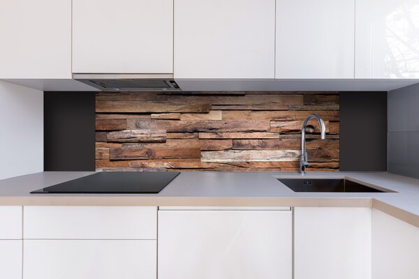 DIMEX | Dibond doska za kuchynskú linku | DBW-18060-063 Drevený múr | 180 x 60 cm