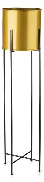 KOVOVÝ KVETINÁČ SO STOJANOM GLAMOUR 95X24 CM ZLATÁ/ČIERNA