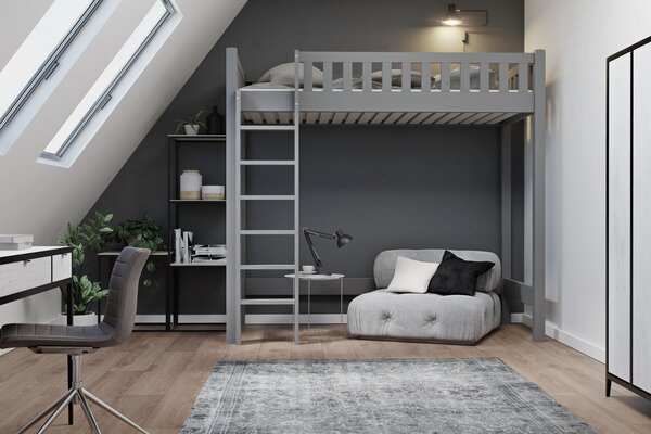 Poschodová posteľ Karina 90x180 vyvýšená Natural - bez povrchovej úpravy Ľavé