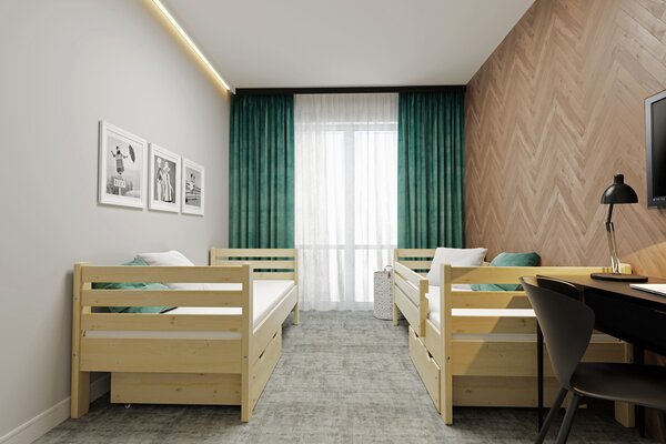 Poschodová posteľ Mikuláš 80x200 2v1 Natural - bez povrchovej úpravy Nie