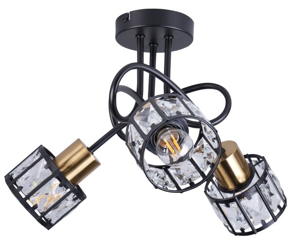 Prisadený luster ZAHARA 3xE27/10W/230V čierny