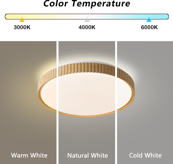 Brilagi-LED Stmievateľné stropné svietidlo CORVO LED/72W/230V 3000-6000K s drevodekorom pr.50 cm + diaľkové ovládanie