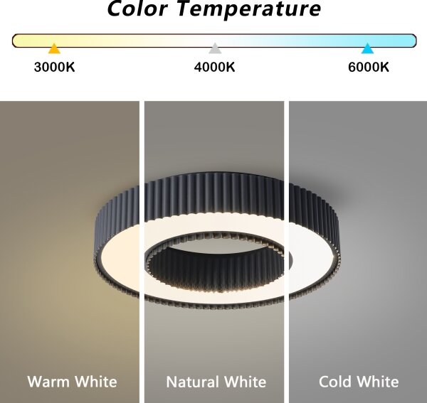 Brilagi - stmievateľné LED stropné svietidlo LUMIX LED/48W/230V 3000-6000K čierne pr. 50 cm + diaľkový ovládač