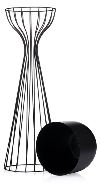 KOVOVÝ KVETINÁČ SO STOJANOM GLAM 68X20 CM ČIERNA