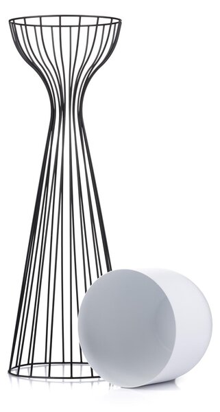 KOVOVÝ KVETINÁČ SO STOJANOM GLAM 68X20 CM BIELA/ČIERNA