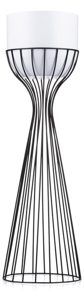 KOVOVÝ KVETINÁČ SO STOJANOM GLAM 68X20 CM BIELA/ČIERNA