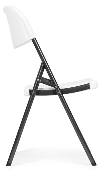 ModernHome Sada 4 skladacích stoličiek, kovový rám HDPE - biela, ModernHome