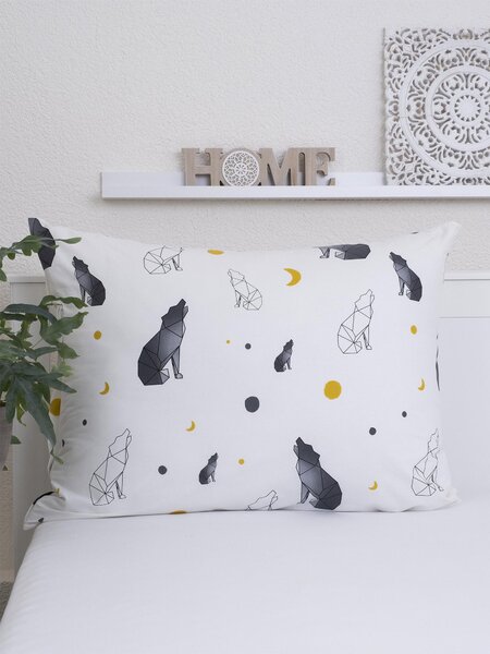 Bavlnená obliečka na vankúš Renforcé 70 × 90 cm - Vlky