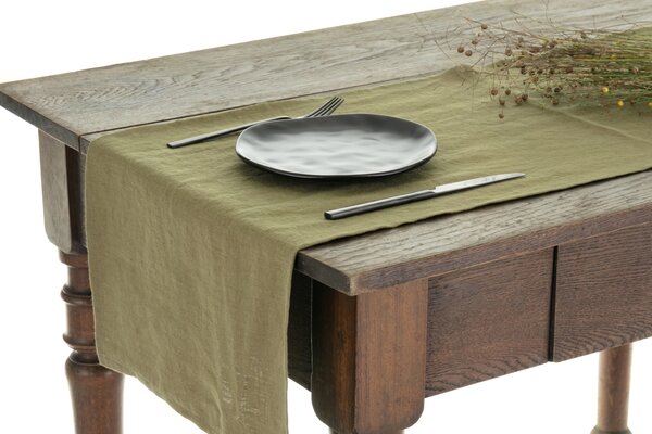 Tom Linen stolný bežec Martini Olive 40x140