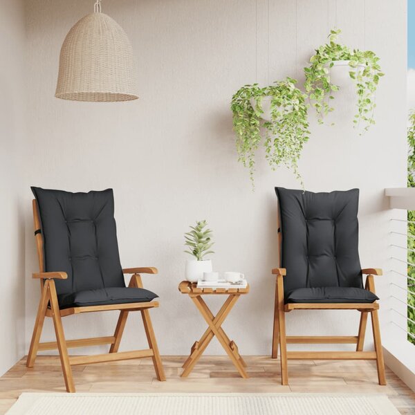 Sklápacie záhradné stoličky a podložky 2 ks tíkový masív