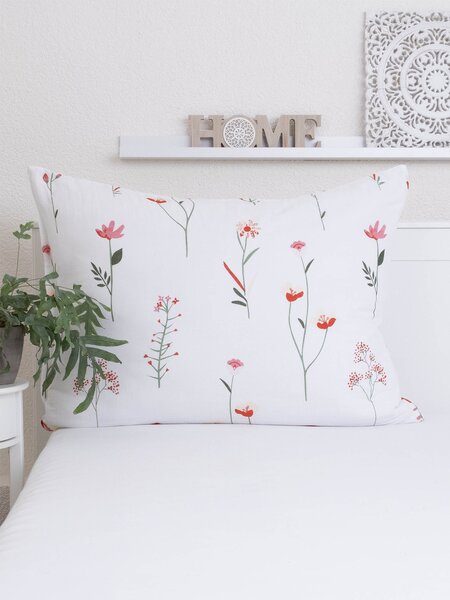 Mušelínová obliečka na vankúš 70 x 90 cm - Vlčie maky biele