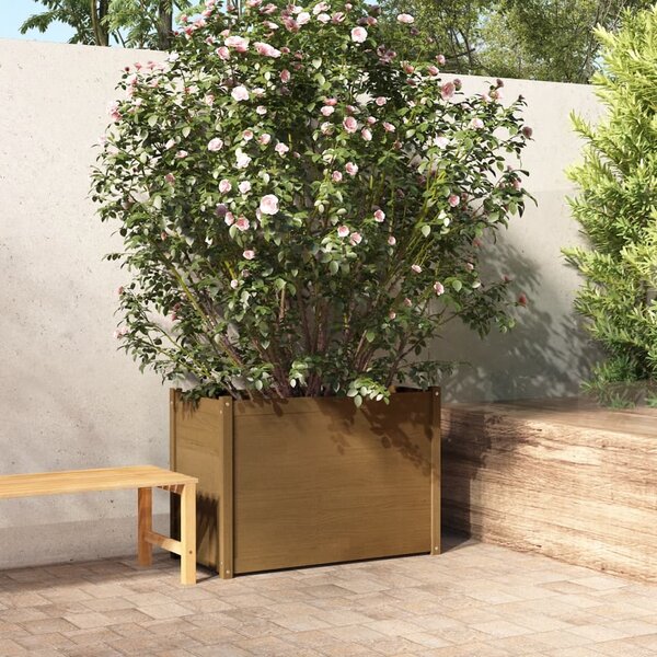Záhradný kvetináč medovo-hnedý 100x50x70 cm borovicový masív