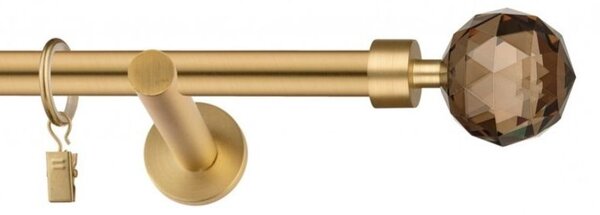 Dekorstudio Garniža jednoradová CRYSTAL zlatá 19mm Dĺžka: 120cm, Typ uchytenia: Držiak otvorený, Typ príslušenstva: Bez príslušenstva